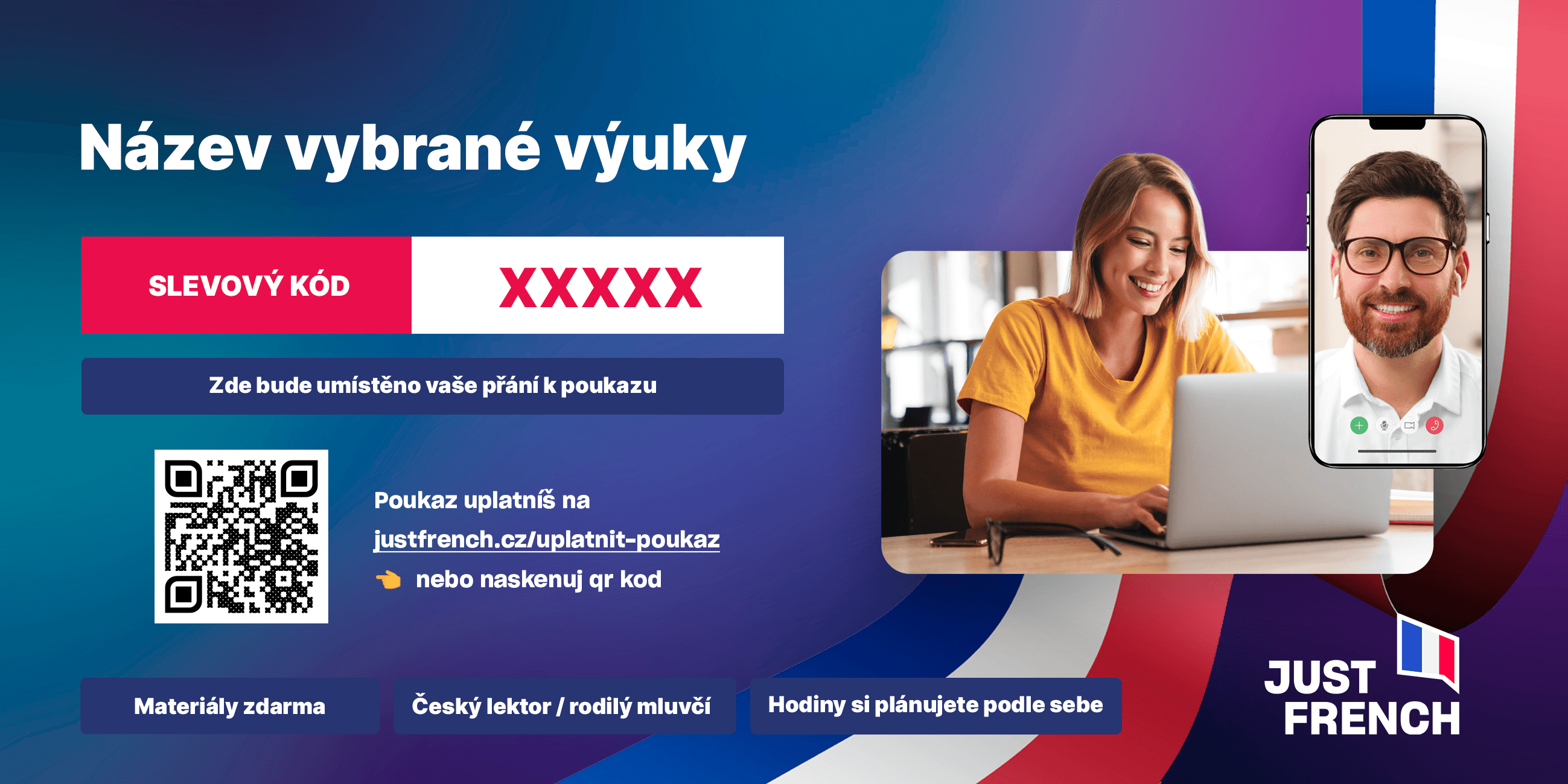Dárkové poukazy na jazykové kurzy francouzštiny